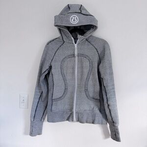 Lululemon Scuba Hoodie jacket gray stripes